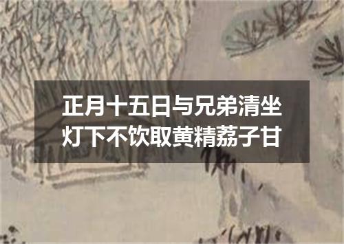 正月十五日与兄弟清坐灯下不饮取黄精荔子甘