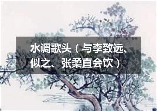 水调歌头（与李致远、似之、张柔直会饮）