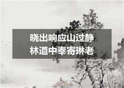 晓出响应山过静林道中奉寄琳老