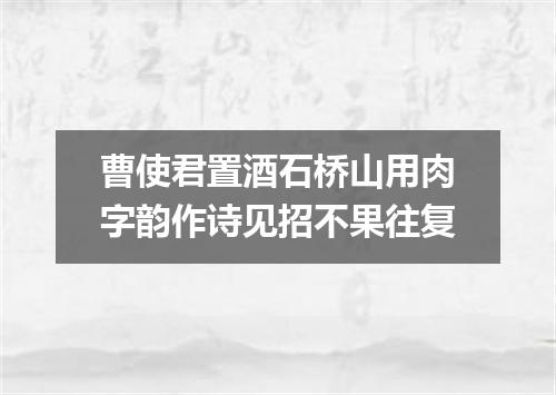 曹使君置酒石桥山用肉字韵作诗见招不果往复