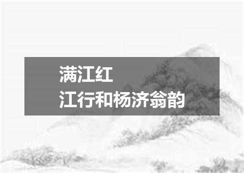 满江红    江行和杨济翁韵