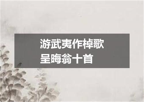 游武夷作棹歌呈晦翁十首