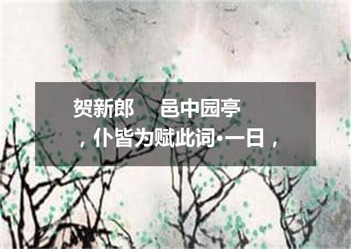 贺新郎    邑中园亭，仆皆为赋此词·一日，
