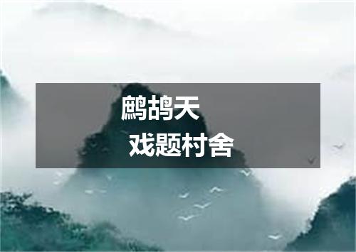 鹧鸪天    戏题村舍