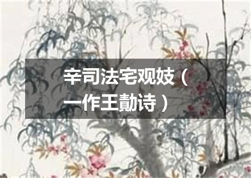 辛司法宅观妓（一作王勣诗）