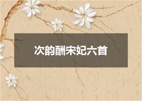 次韵酬宋妃六首