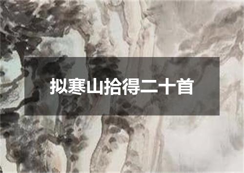 拟寒山拾得二十首