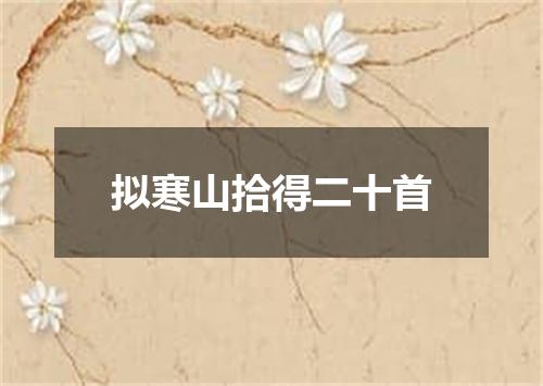 拟寒山拾得二十首