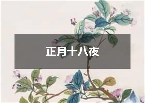 正月十八夜