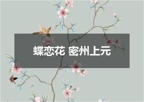蝶恋花 密州上元