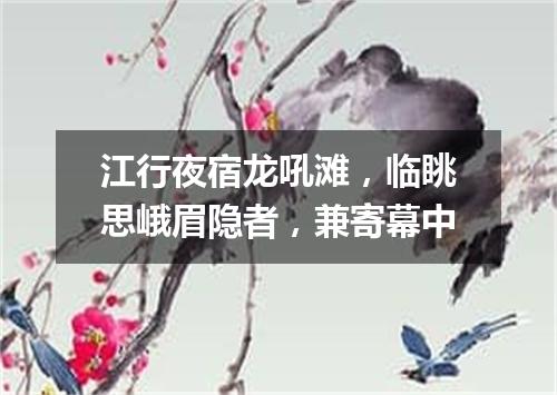江行夜宿龙吼滩，临眺思峨眉隐者，兼寄幕中