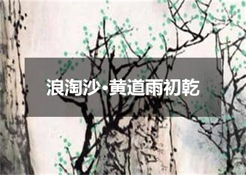 浪淘沙·黄道雨初乾