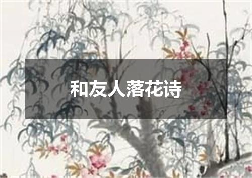 和友人落花诗
