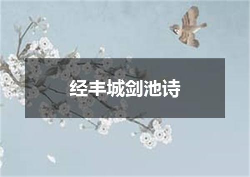 经丰城剑池诗