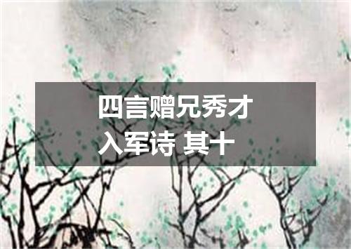 四言赠兄秀才入军诗 其十