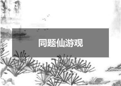 同题仙游观