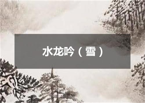 水龙吟（雪）