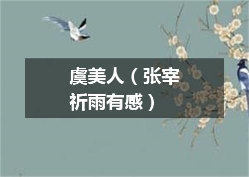 虞美人（张宰祈雨有感）