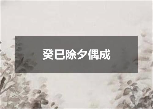 癸巳除夕偶成
