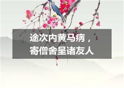 途次内黄马病，寄僧舍呈诸友人