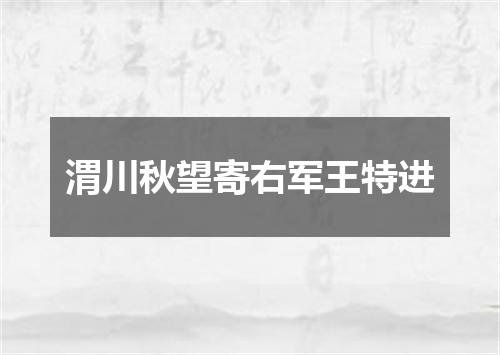 渭川秋望寄右军王特进