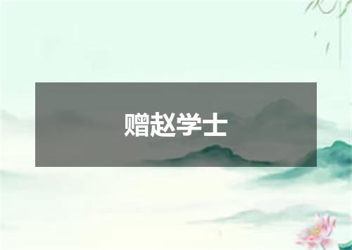 赠赵学士