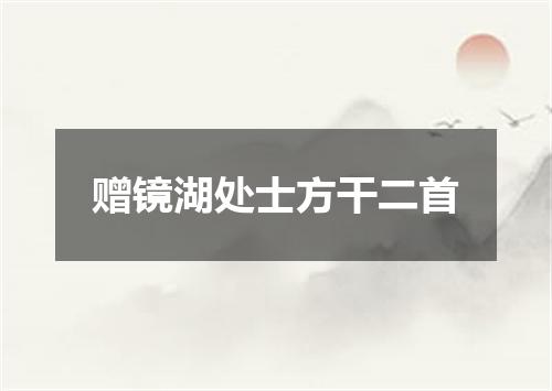 赠镜湖处士方干二首