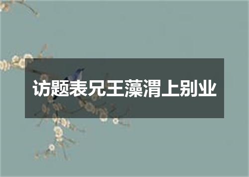 访题表兄王藻渭上别业