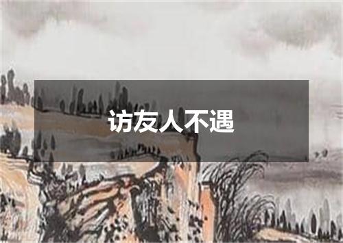 访友人不遇