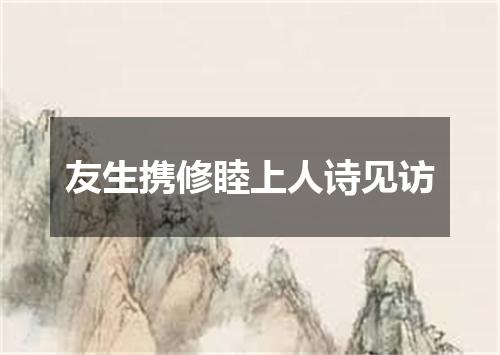 友生携修睦上人诗见访