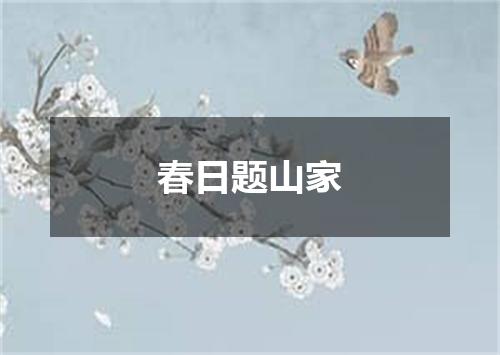 春日题山家