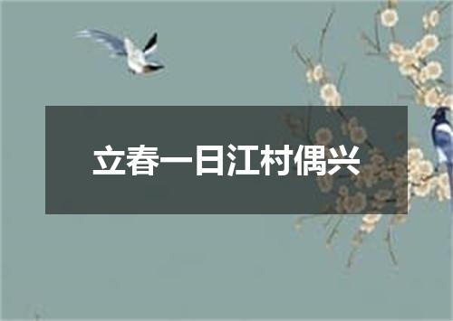 立春一日江村偶兴