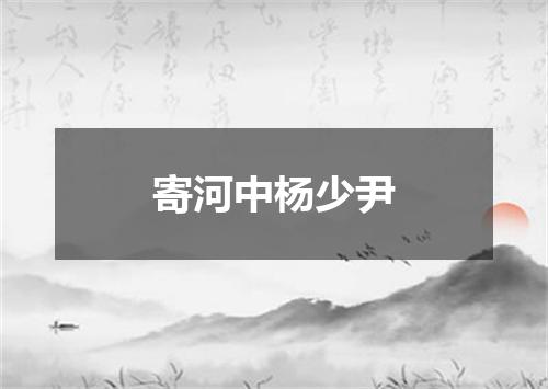 寄河中杨少尹