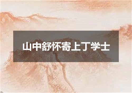 山中舒怀寄上丁学士
