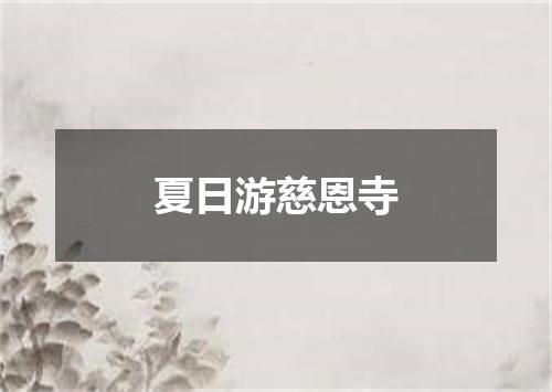 夏日游慈恩寺