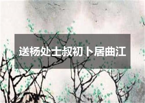 送杨处士叔初卜居曲江