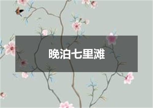 晚泊七里滩