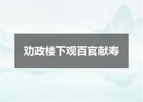 劝政楼下观百官献寿