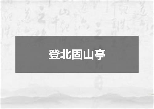 登北固山亭