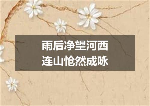 雨后净望河西连山怆然成咏