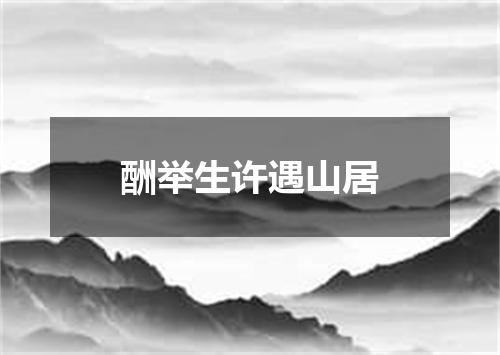 酬举生许遇山居