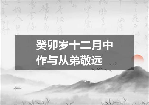 癸卯岁十二月中作与从弟敬远
