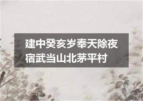 建中癸亥岁奉天除夜宿武当山北茅平村