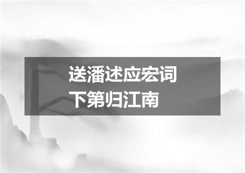 送潘述应宏词下第归江南