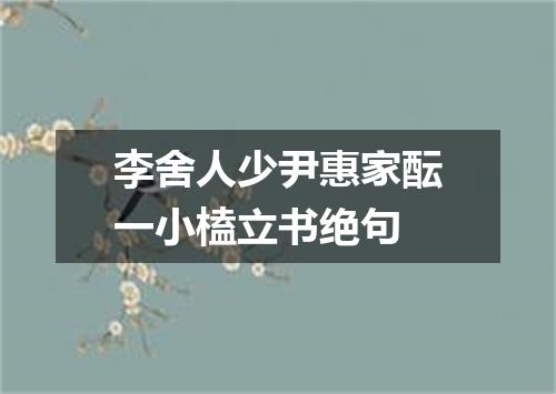 李舍人少尹惠家酝一小榼立书绝句