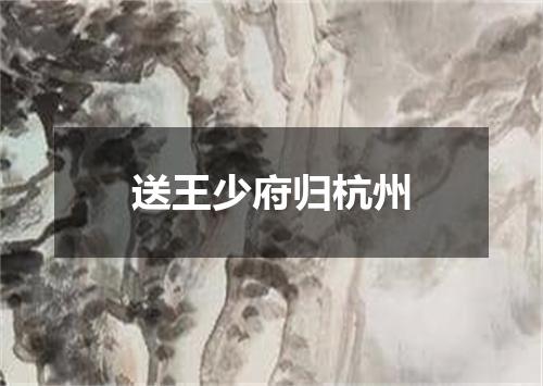 送王少府归杭州