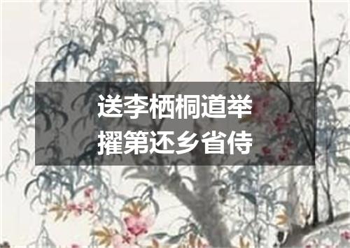 送李栖桐道举擢第还乡省侍