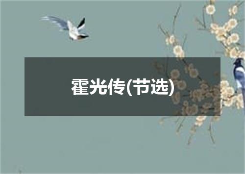 霍光传(节选)