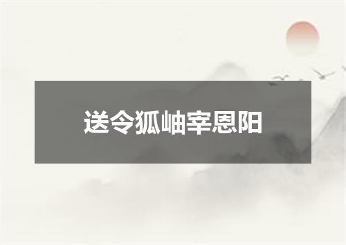 送令狐岫宰恩阳