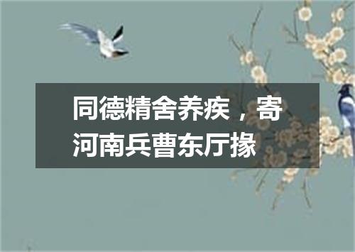 同德精舍养疾，寄河南兵曹东厅掾